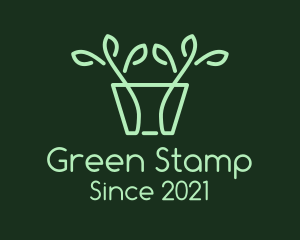 Green Potted Plant logo design