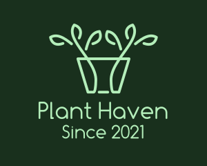 Green Potted Plant logo design