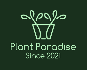 Green Potted Plant logo design