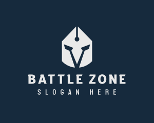 Spartan Helmet Pen  logo design