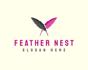 Feather Writer Pen logo design