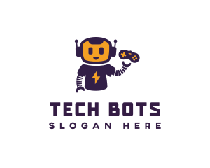 Tech Robot Gamepad logo design