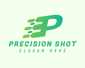 Green Speed Motion Letter P logo design