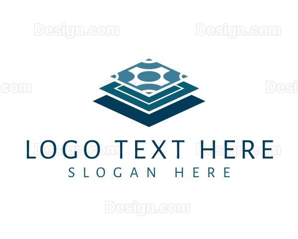 Tile Flooring Construction Logo