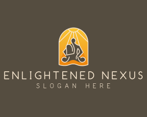 Monk Spiritual Meditate logo design