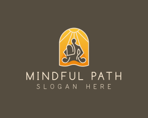 Monk Spiritual Meditate logo design