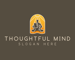 Monk Spiritual Meditate logo design