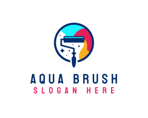 Roller Brush Home Painting logo design