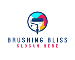 Roller Brush Home Painting logo design