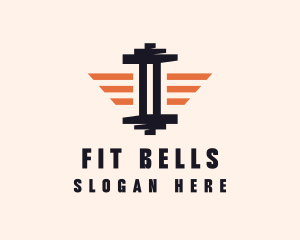 Fitness Barbell Wings logo design