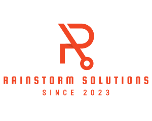 Modern Tech Letter R logo design