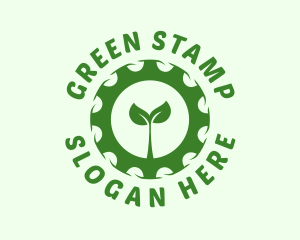 Green Plant Cog logo design