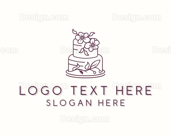 Flower Cake Pastry Logo