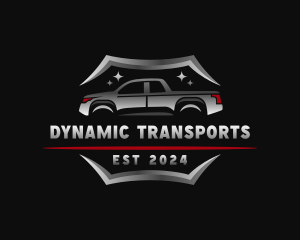 Pickup Truck Transport logo design