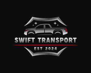 Pickup Truck Transport logo design