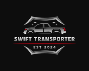 Pickup Truck Transport logo design