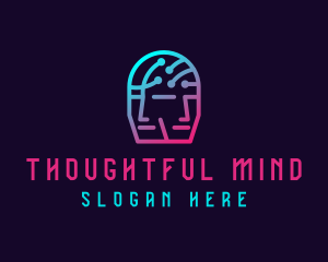 Mental Brain Circuit Technology logo design