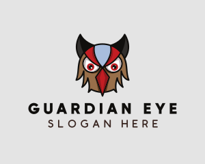 Angry Owl Head logo design