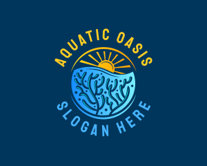 Aquatic Coral Reef logo design