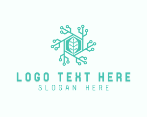 Hexagon Tech Leaf logo