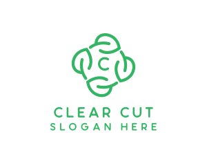 Leaf Circle Lettermark logo design