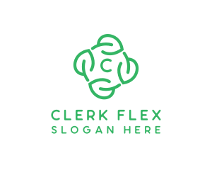 Leaf Circle Lettermark logo design