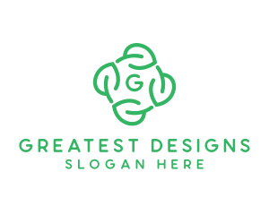 Leaf Circle Lettermark logo design