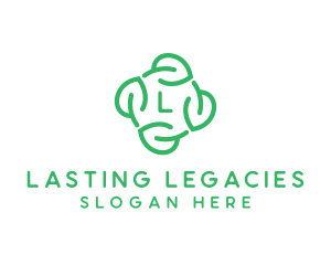 Leaf Circle Lettermark logo design