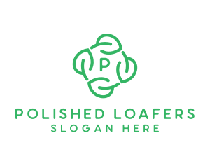 Leaf Circle Lettermark logo design