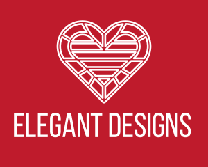 Intricate Valentine Heart logo design