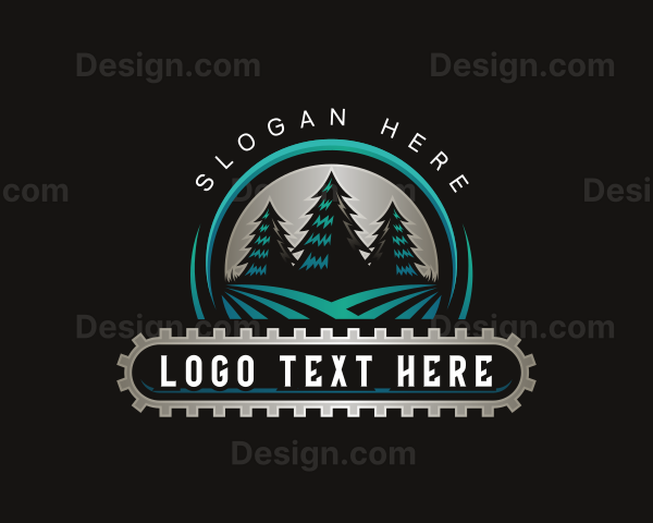 Woodwork Chainsaw Woodcutter Logo