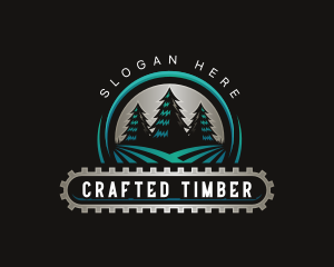 Woodwork Chainsaw Woodcutter logo design