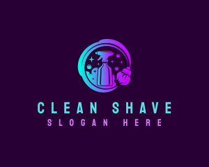 Mop Disinfection Cleaning logo design