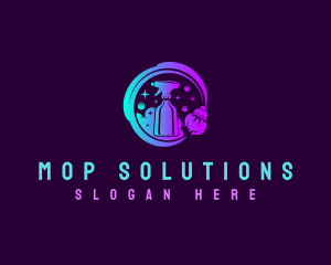 Mop Disinfection Cleaning logo design