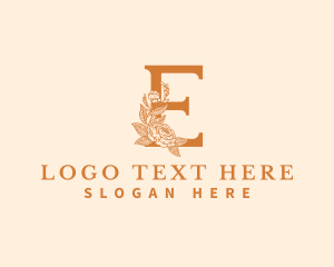 Organic Floral Flower Letter E logo