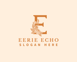 Organic Floral Flower Letter E logo design