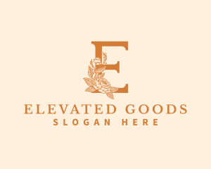 Organic Floral Flower Letter E logo design