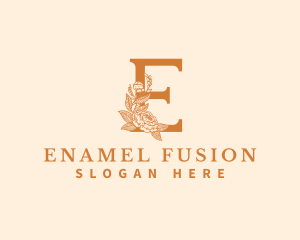 Organic Floral Flower Letter E logo design