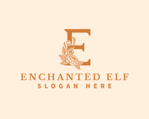 Organic Floral Flower Letter E logo design