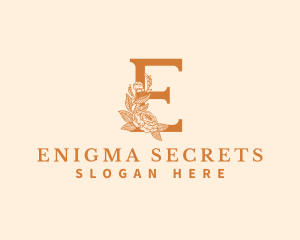 Organic Floral Flower Letter E logo design