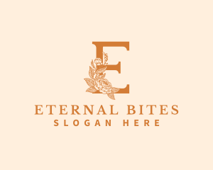 Organic Floral Flower Letter E logo design