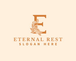 Organic Floral Flower Letter E logo design