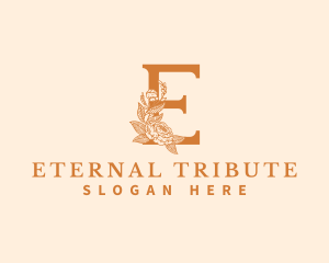 Organic Floral Flower Letter E logo design