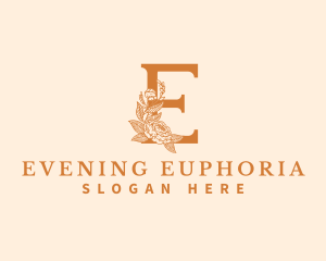 Organic Floral Flower Letter E logo design