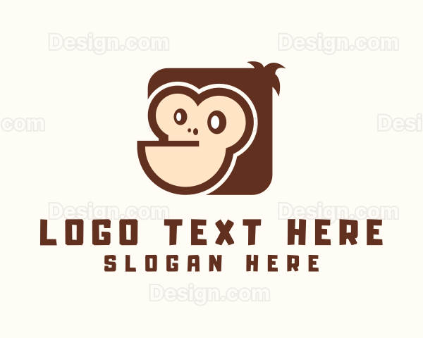 Cartoon Monkey Ape Logo