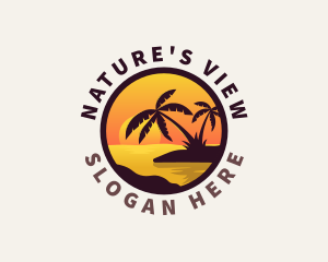 Beach Palm Scenery Destination logo