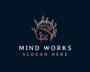 Head Brain Leaf logo design