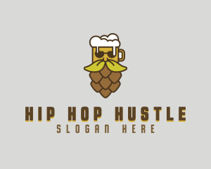 Beer Hop Moustache logo design