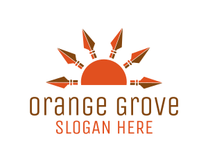 Orange Sun Spears logo design