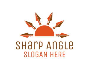 Orange Sun Spears logo design